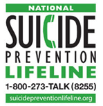 National Suicide Hotline--Open 24/7: 800-273-TALK (8255).